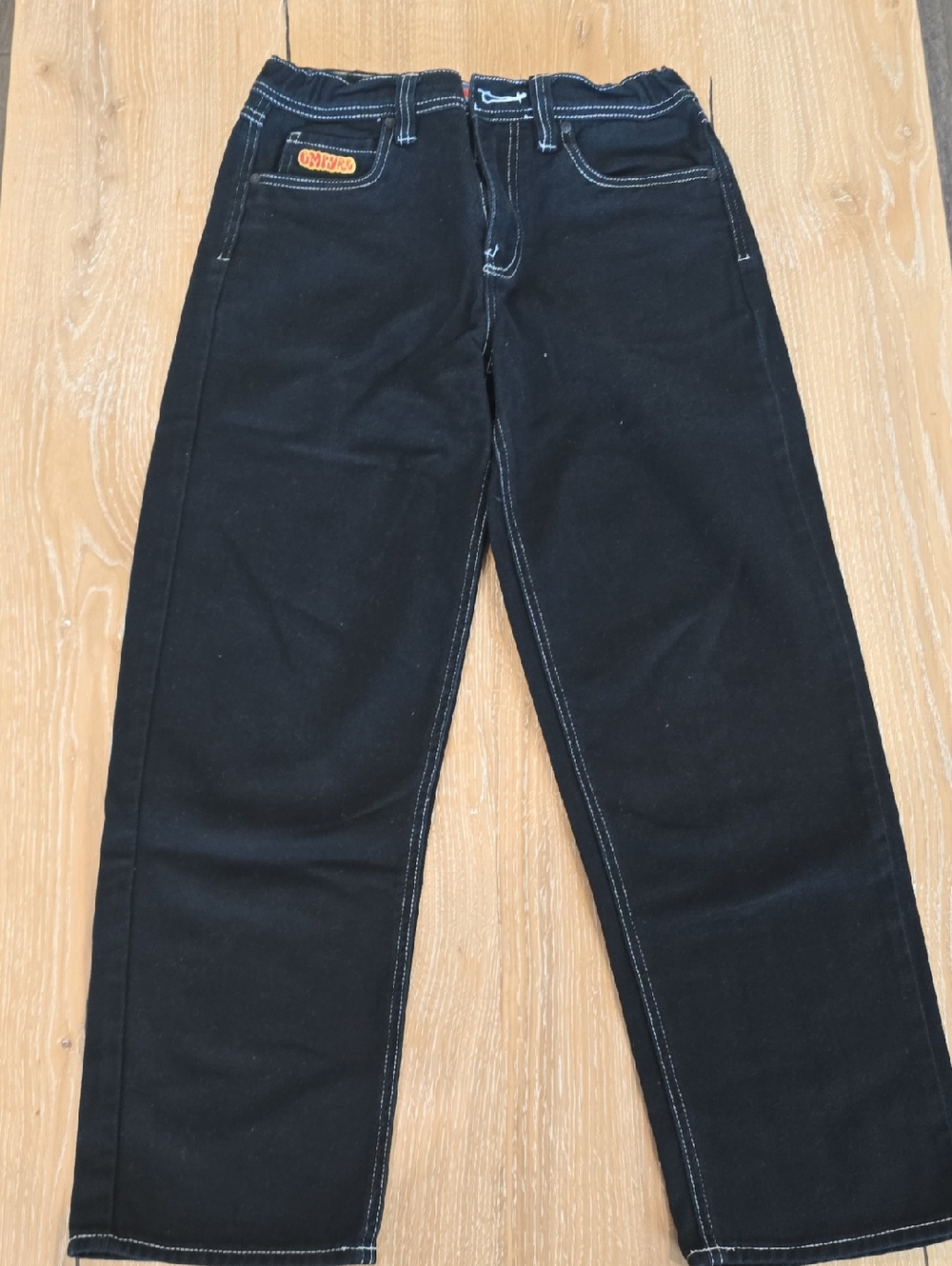 Empyre Black Straight Jeans with White Contrast Stitching